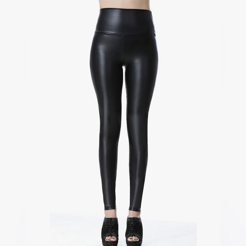 Black Faux Leather High Waist Leggings